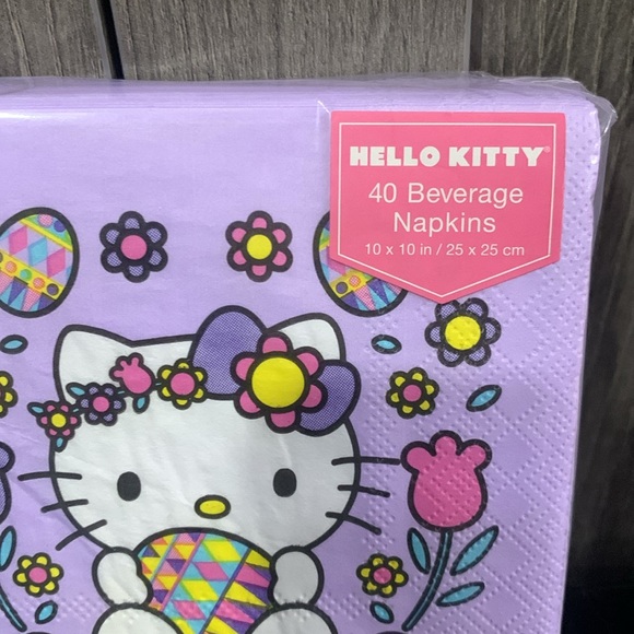 Sanrio Hello Kitty Purple Spring Easter Set of 40 Beverage Napkins New Package - Picture 3 of 9